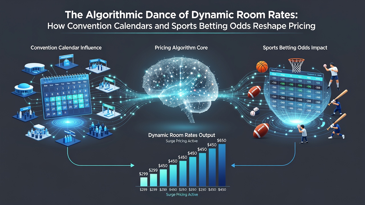 Close-up of hotel revenue management dashboard displaying real-time room rates and occupancy charts