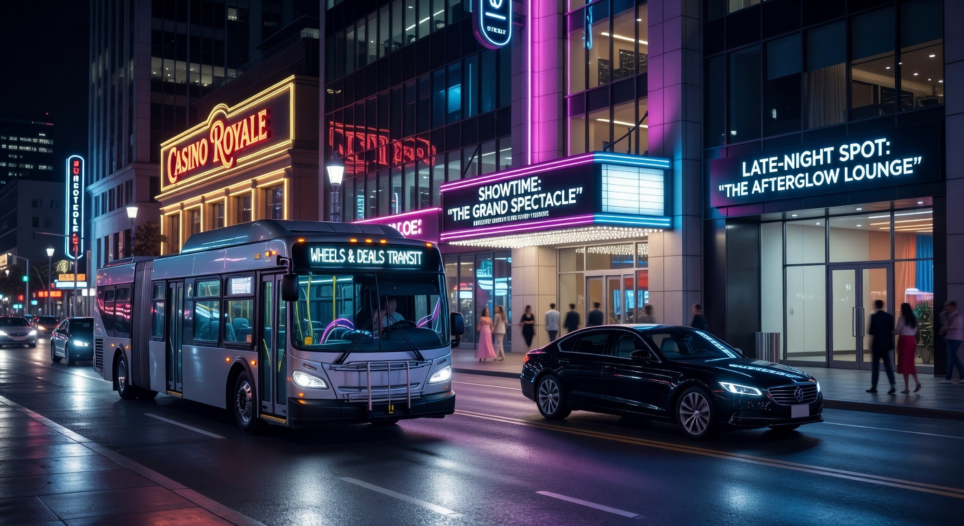 Transit networks in Las Vegas connecting casinos and entertainment venues